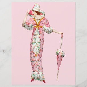 Vintage 1900's Woman with Umbrella 