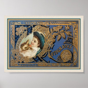 VINTAGE 1901 AUTOGRAPH BOOK VICTORIAN BEAUTY  POSTER