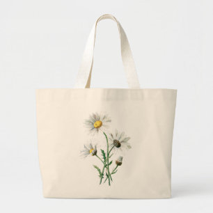Vintage 1902 Daisies Old Wild Flower Illustration Large Tote Bag