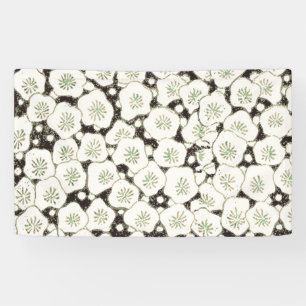 Vintage 1902 Japanese Floral: Black White Blossom Banner