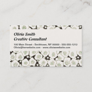 Vintage 1902 Japanese Floral: Black White Blossom Business Card