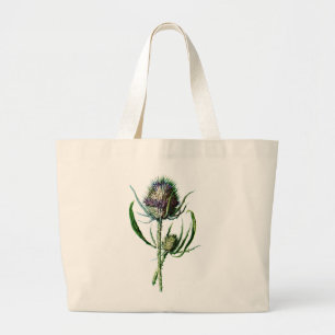Vintage 1902 Scottish Thistle Antique Wild Flower Large Tote Bag