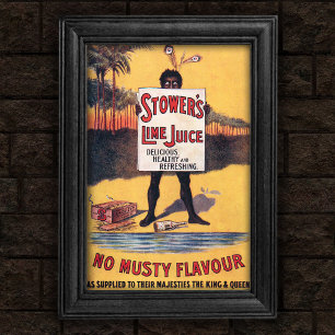 Vintage 1903 Lime Juice Advertisement Poster