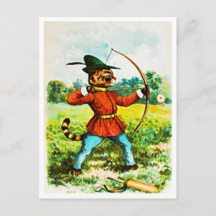 Vintage 1904 Louis Wain Robin Hood Archery Postcard
