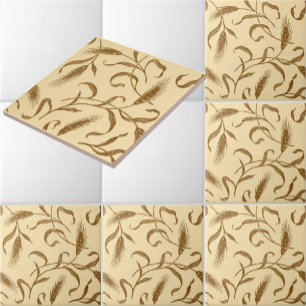 Vintage 1905 Wheat Pattern Tile