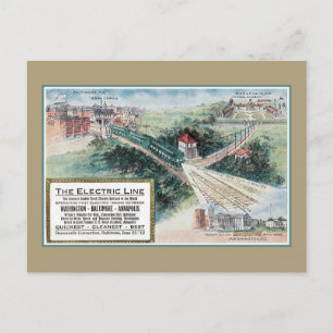 Vintage 1912 Electric railroad line Baltimore MD Postcard