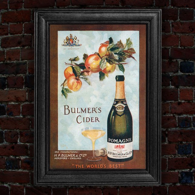 Vintage 1912 Pomagne Cider Advertisement Art Poster (Creator Uploaded)