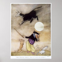 Vintage 1913 "Cat And The Fiddle" by A. Rackham