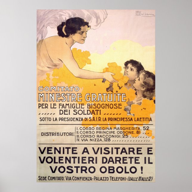 Vintage 1917 Italian Poster (Front)