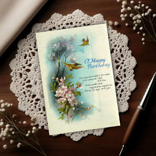 Vintage 1920 Birthday Blossom Art  Postcard