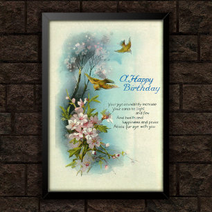 Vintage 1920 Birthday Blossom Art  Poster