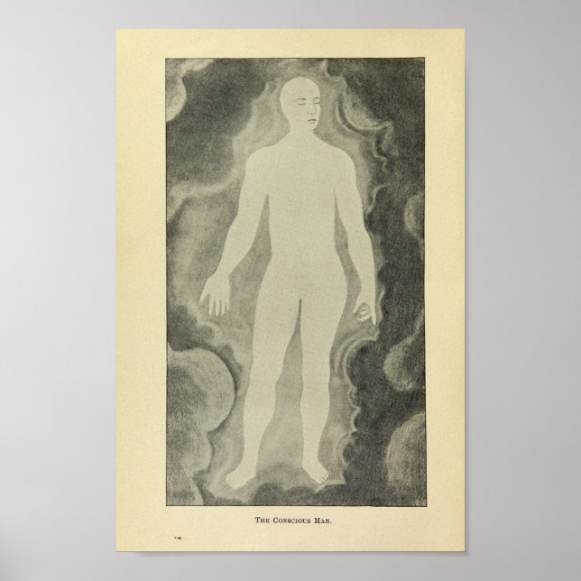Vintage 1920 Conscious Man Art Print (Front)