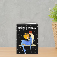 Vintage 1920’s Flapper Lady Moon Stars Birthday