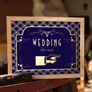 Vintage 1920's Art Deco Gatsby Wedding Collection Foil Prints