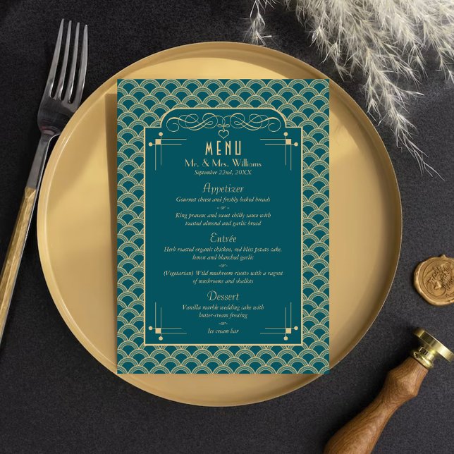 Vintage 1920's Art Deco Gatsby Wedding Collection Menu (Creator Uploaded)