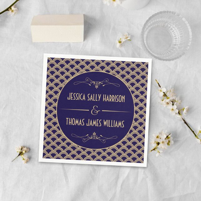 Vintage 1920's Art Deco Gatsby Wedding Collection Napkin (Creator Uploaded)