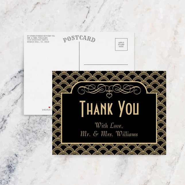Vintage 1920's Art Deco Gatsby Wedding Collection Postcard (Creator Uploaded)