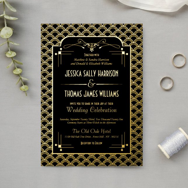 Vintage 1920's Art Deco Gatsby Wedding Real (Creator Uploaded)