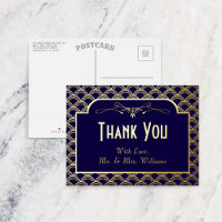 Vintage 1920's Art Deco Gatsby Wedding Thank You