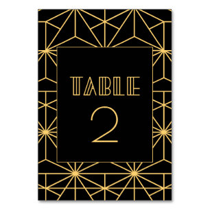 Vintage 1920s art deco geometric wedding table number