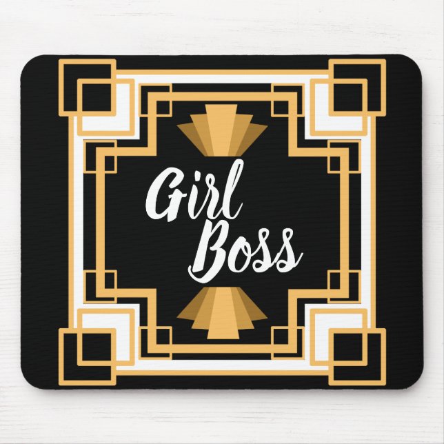 Vintage 1920s Art Deco Girl Boss Mouse Pad (Front)