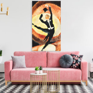 Vintage 1920s Art Deco Male Dancer Top Hat Canvas Print
