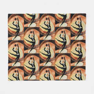 Vintage 1920s Art Deco Male Dancer Top Hat Fleece Blanket