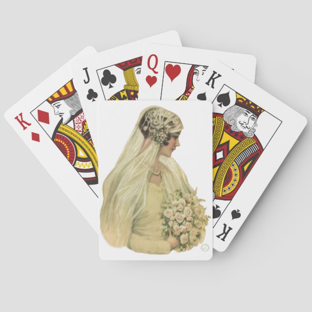 Vintage 1920s Bride Playing Cards (Back)