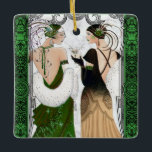 Vintage 1920s Christmas Martini Flapper Ladies Ceramic Ornament<br><div class="desc">Vintage 1920s Christmas Martini Flapper Ladies</div>