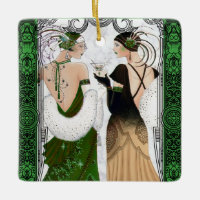 Vintage 1920s Christmas Martini Flapper Ladies