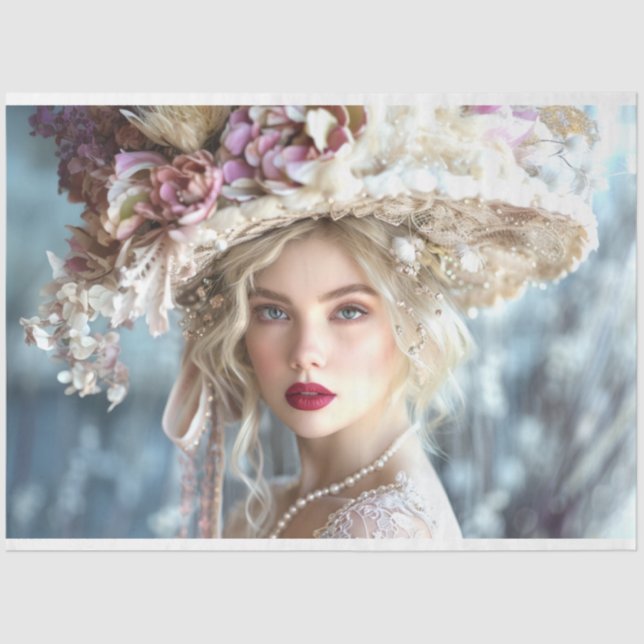 Vintage 1920's Era Marcella Decoupage Tissue Paper (Front)