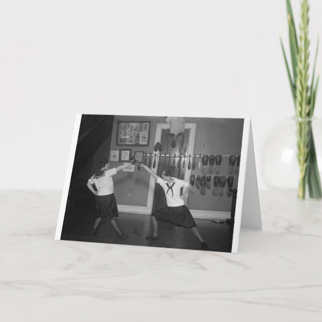 Vintage 1920s Female Fencing Practice Note Card (Front)