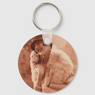 Vintage 1920s Flapper Girl Keychain