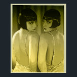vintage 1920s flapper girls pop art "moss" poster<br><div class="desc">Moss: shades of green Pop-art inspired by a photo of the Sisters G. (Eleanor Gutchrlein and Karla Gutchrlein), models and dancers who were quite famous in the late 1920s and early 1930s. Variation:moss (shades of green) Contact us for custom versions (or colours) or if you want this art on another...</div>