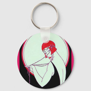Vintage 1920's Flapper Keychain