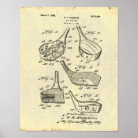 Vintage 1920s Golf Club Patent Illustration
