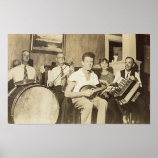 Vintage 1920s Musical Band Poster