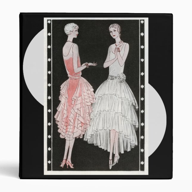 Vintage 1920s Pink, Black and White Fashion Binder (Front)