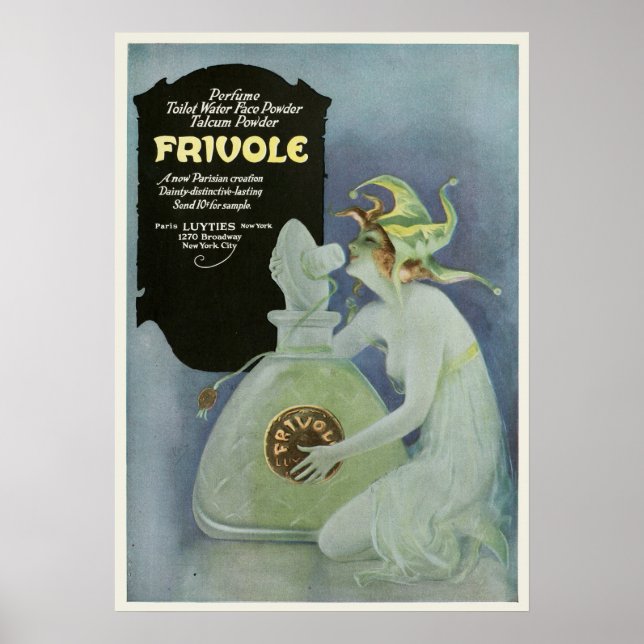 Vintage 1920's Print Ad Woman Frivole Perfume (Front)