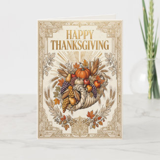Vintage 1920s Style Thanksgiving Greeting Card