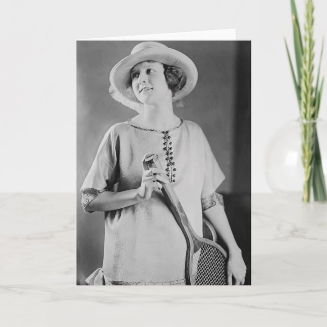 Vintage 1920s Tennis Fashion Card (Front)