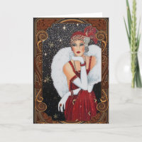 Vintage 1920s Winter Flapper Woman