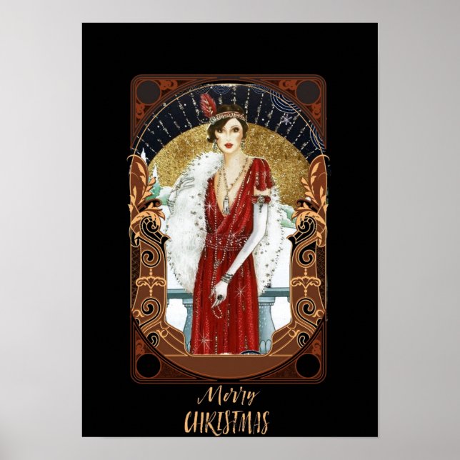 Vintage 1920s Woman in Red Poster (Front)