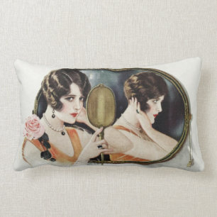 Vintage 1920s Woman Lumbar Pillow