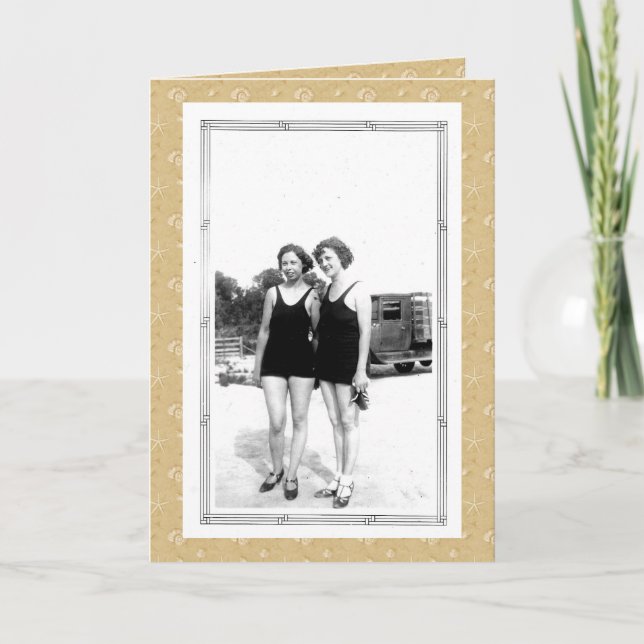 Vintage 1920s Women in Swimsuits Card (Front)