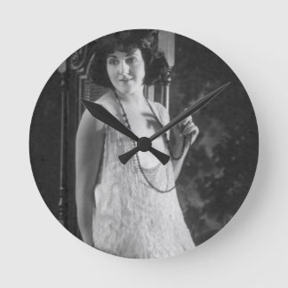 Vintage 1920s Women's Flapper Fashion Round Clock