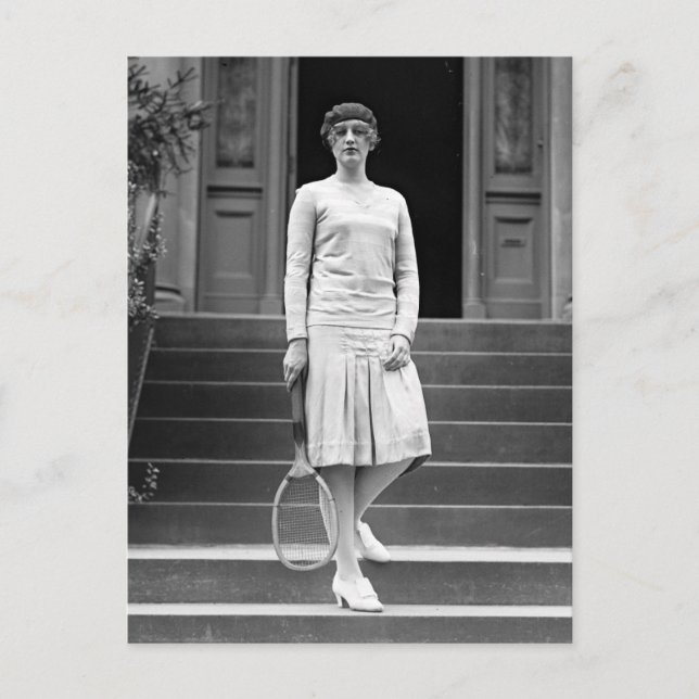 Vintage 1920s Women's Tennis Fashion Postcard (Front)