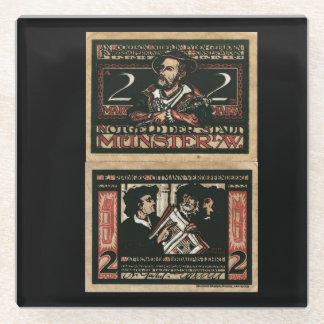 Vintage 1921 2 Mark Notgeld Banknote Glass Coaste Coaster