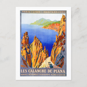 Vintage 1923 Les Calanche de Piana French Travel Postcard