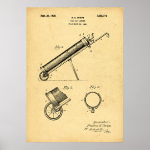 Vintage 1925 Golf Bag Print